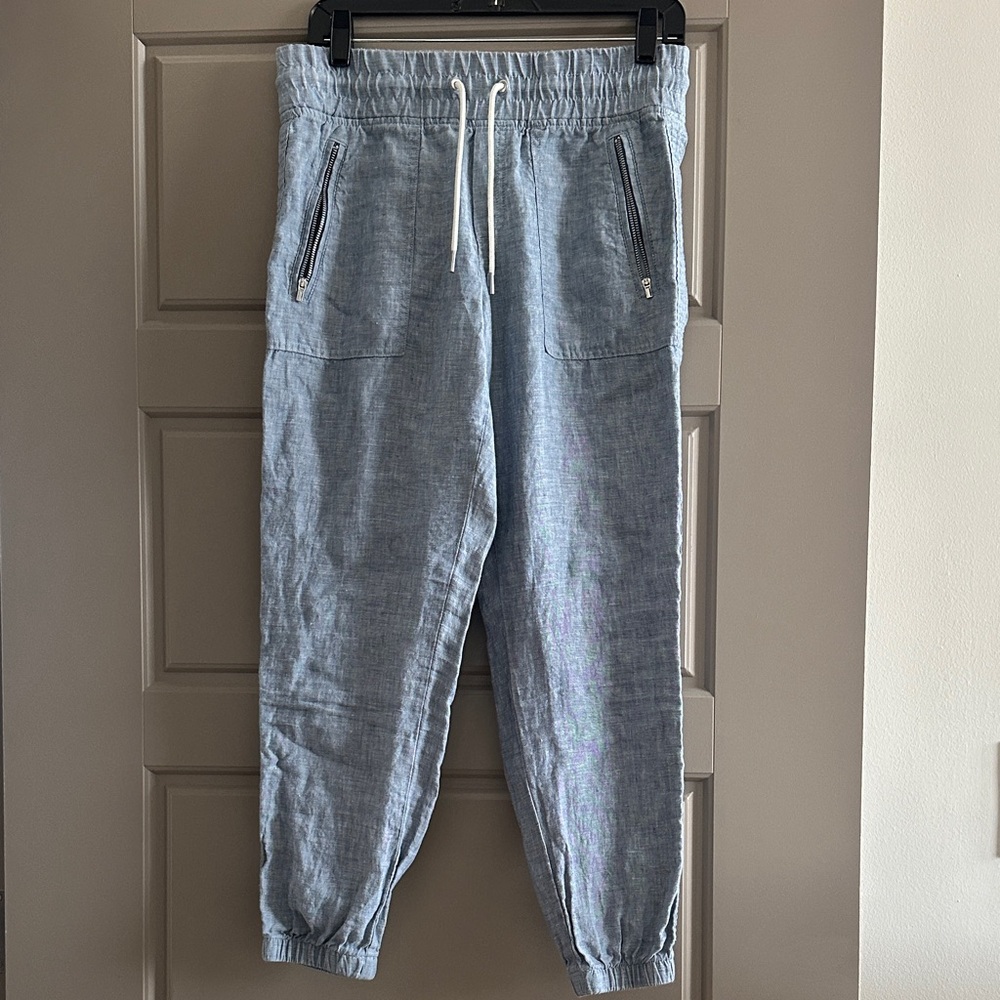 Athleta Light Blue Joggers with Zipper Pockets